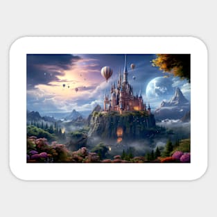 Fortress Castle Otherworldly Dimension Fantastic Landscape Surrealist Sticker